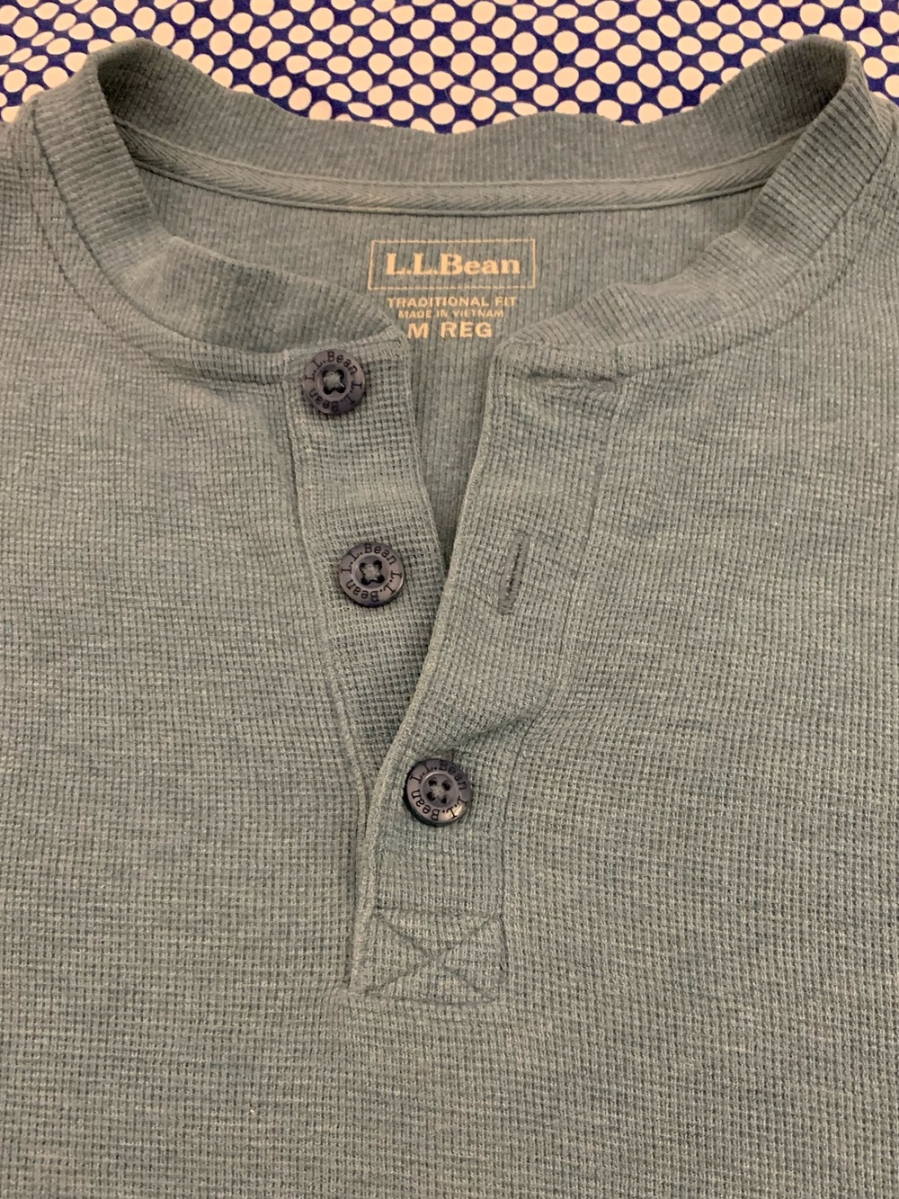 LL BEAN LS 100% Cotton Knit Henley
